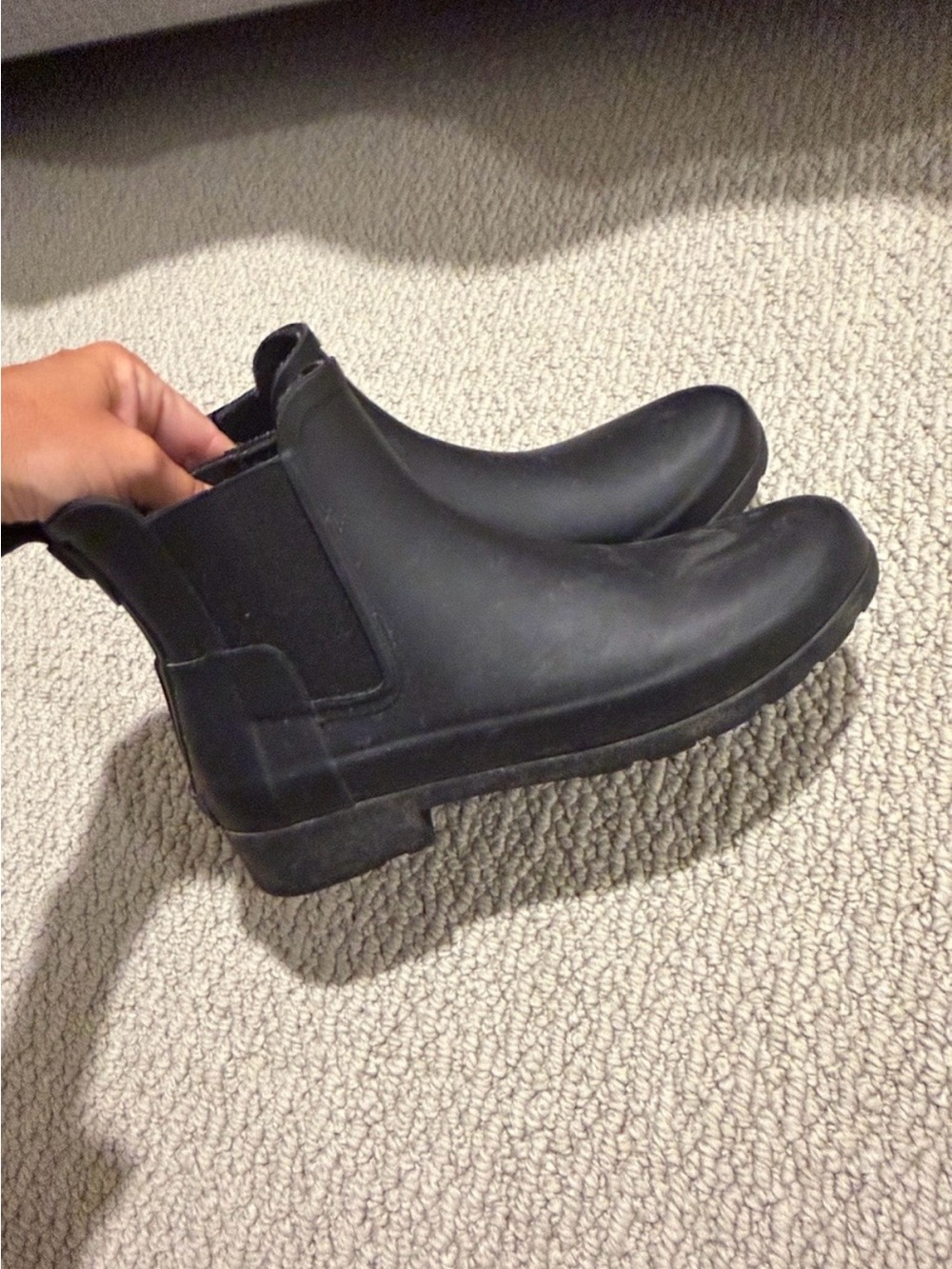 Hunter Black Chelsea Rain Ankle Boots
